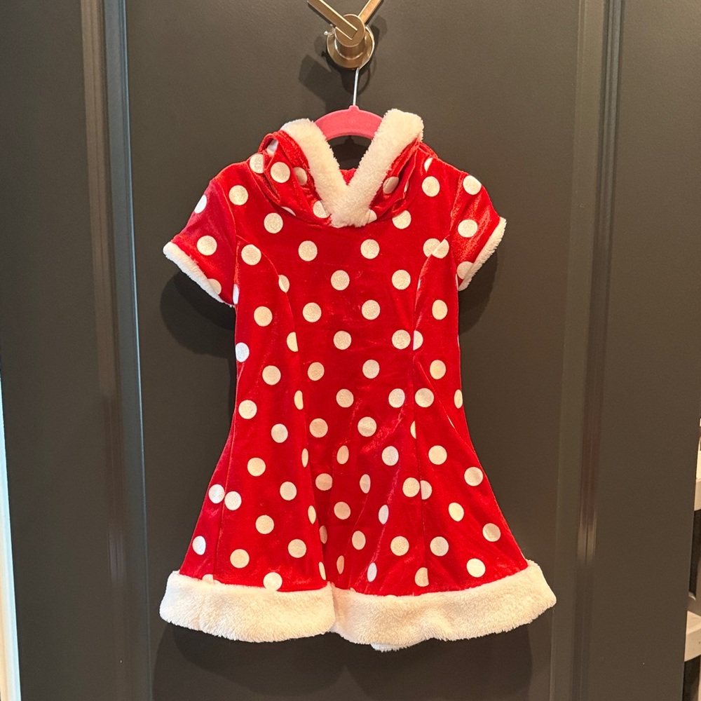 Disney Minnie Mouse Red and White Polka Dot Kids Casual Dress